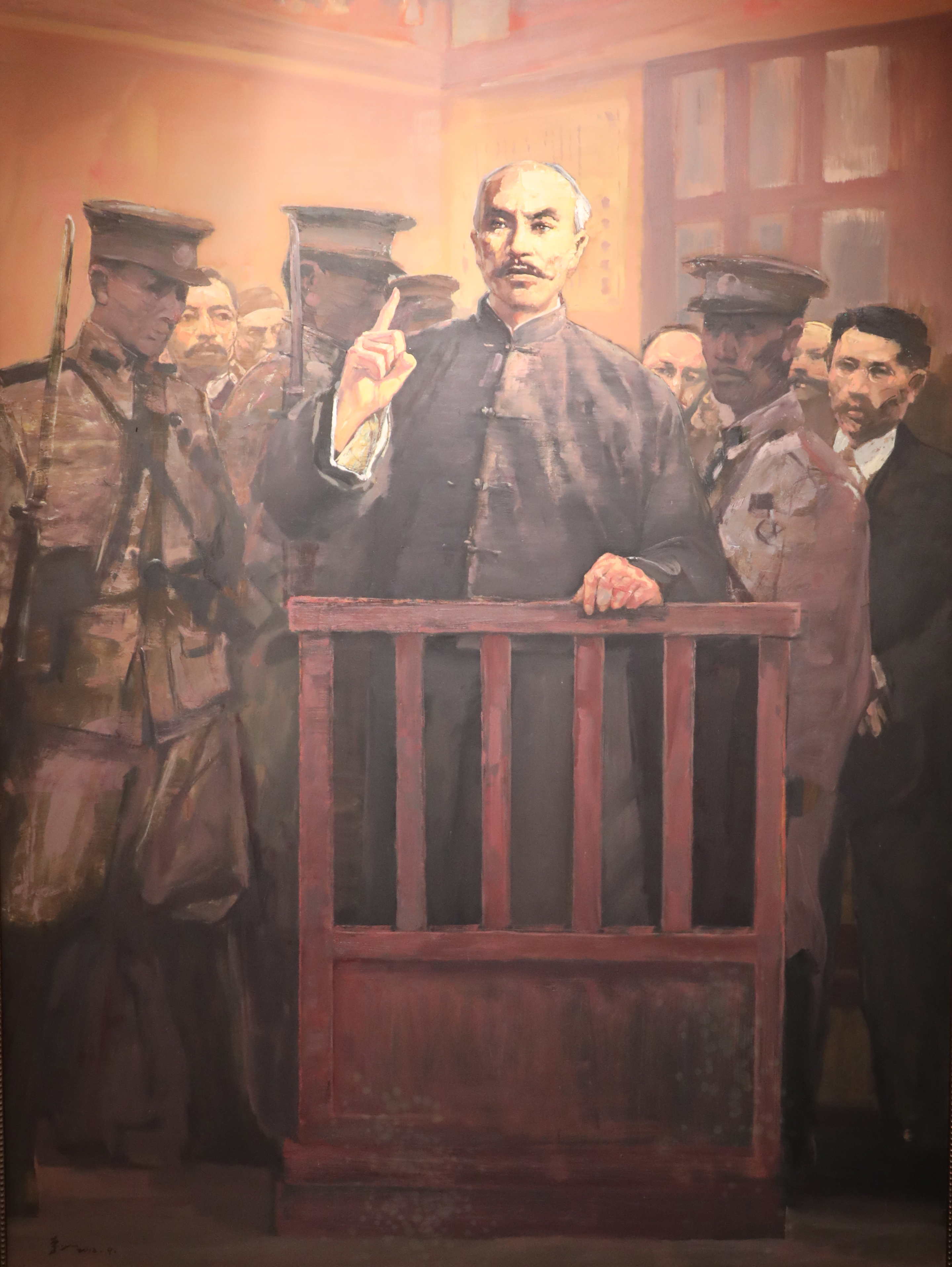 江津陈独秀旧居陈列馆-油画《抗辩》